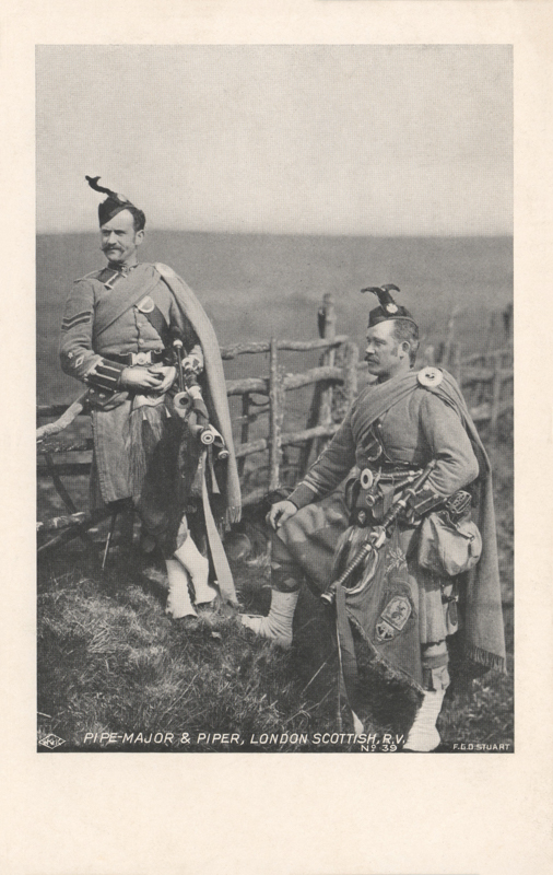 Pipe Major & Piper, London Scottish R.V.