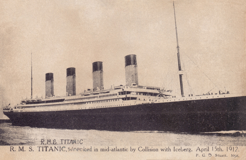 R.M.S. Titanic, wrecked in mid-atlantic by Collision with Iceberg. April 15th 1912
