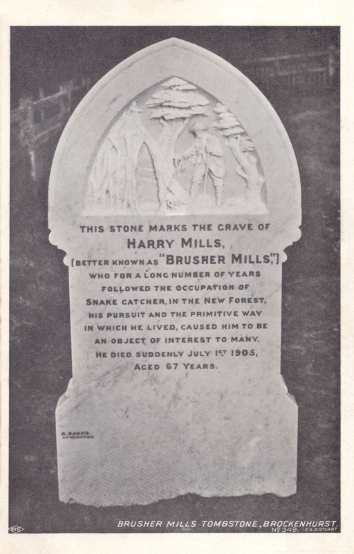 Brusher Mills Tombstone, Brockenhurst